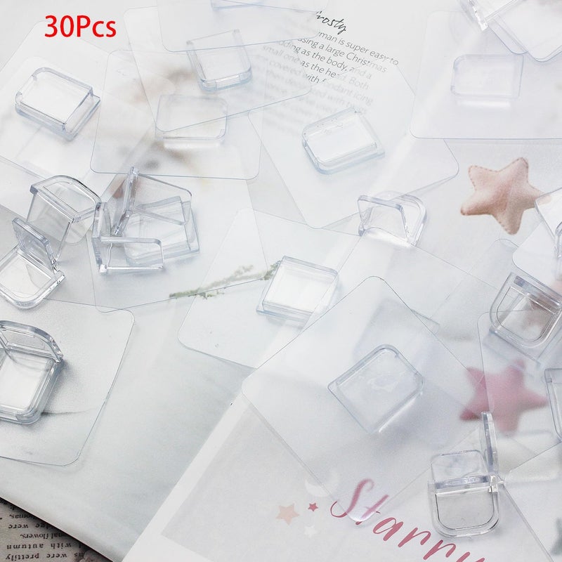 Ourart 30 Pieces Adhesive Shelf Bracket, Punch Free Reinforced Design Shelf Support Pegs for Shelves Kitchen Cabinet Book Closet - Image 2